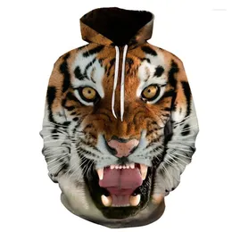 Herrtr￶jor tiger ansikte m￤n 3d tryck djur sudaderas hombre leopard dominerande tr￶jor cool hoodie casual tr￶ja