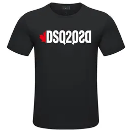 dsq2コットンツイルファブリックメンズサマーサマー夏の印刷カジュアル半袖ラウンドネックTシャツメンズ