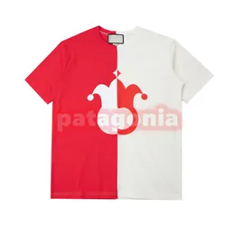 Designer Männer Womens T-Shirt Mode Clown Hut und Buchstaben Druck Tees High Street Paare kontrastierende Farb-T-Shirts Asian Größe S-XL