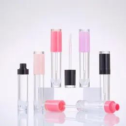 Storage Bottles Custom Private Label Empty Lip Gloss Container Transparent Glaze Tube Plastic Makeup Pink Black Red Lipgloss Packaging