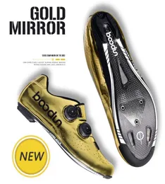 Boodun 2021 Gold Road Cycling Shoes Fiets Zelflocking Carbon Fiber Ultralight Professional Bicycle Racing Footwear5312472
