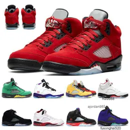2023 Raging Bull 5s Basketball Shoes 5 Oregon What a Alternate Fire Red Musens Sneakers Sports Размер 7-12US Jordon Jordab