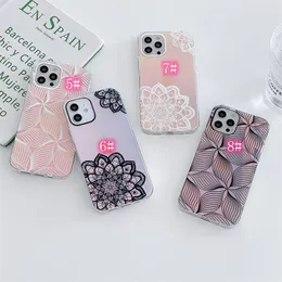 İPhone 12 Pro Chameleon Case Apple 13 Datura Geometrisi Şeffaf Kılıf