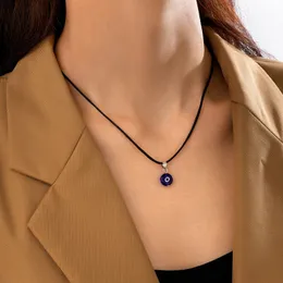 INS Blaue Harz Augen Anhänger Halskette für Frauen Männer Neue Design Schnur Halskette Mode Party Schmuck Geschenke