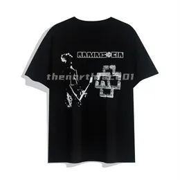 Lyxmodem￤rke m￤n t shirt band karakt￤r tryck kort ￤rm rund hals sommar l￶s t-shirt topp svart