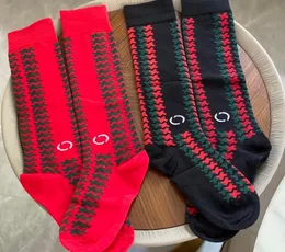 Designer cotton stockings socks for Women Fashion Luxury Vintage letter Long Designer Sock Middle Stocking Female Autumn Winter Red Black Christmas Gifts