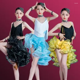 Stage Wear 2022 Latin Dance Roupas Tassel Dress Girls Girl