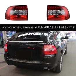 Luzes traseiras de carro de n￩voa de n￩voa de n￩voa de l￢mpada din￢mica indicador de sinal de giro traseiro para porsche cayenne 2003-2007 luzes traseiras LED