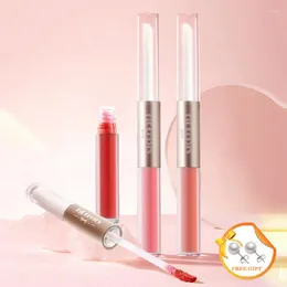 Lip Gloss 6 Colors Double For Women Makeup Cosmetics Non-stick Cup Lipgloss Daily Party Banquet Gift Wholesale Drop