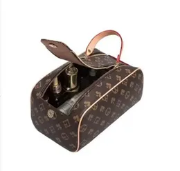 Uomini e donne di alta qualità che viaggiano di grande capacità Portafoglio marrone Borsa per toilette cosmetica Custodia per trucco di bellezza Pochette Kit doppio Zippy Borse per la spesa