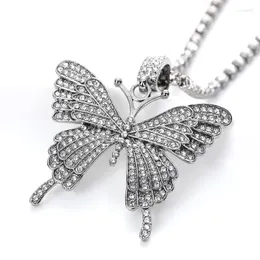 Charms Frau Trend Schmetterling Anhänger Halskette Große Mode Tiere Strass Trendiger Schmuck Geschenk Großhandel