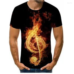 Men's T Shirts 2022 Music Symbol 3DT Shirt Printed With Guitar Anime Graphics T-shirt Casual Breathable Clothing Short Sleeves