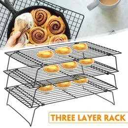 Bakeware Tools GEMITTO Stainless Steel Nonstick Wire Grid Baking Tray Cake Cooling Rack Oven Kitchen Bread Barbecue Cookie Biscuit Holder
