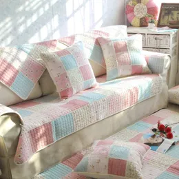 Stuhlhussen Baumwollstoff Vier Jahreszeiten Sofabezug Couch Floral Plaid Gedruckt Patchwork Quilting Handtuch für Wohnzimmer Hochzeit Dezember