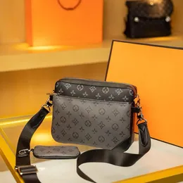 Moda 3 ADET SETLER Crossbody Çanta Cüzdan Deri Patchwork Yeni Erkek Kadın Çanta Omuz Çantaları Tasarımcı Çanta Çanta Cüzdan Telefon Çanta