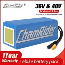 Chamrider 36V PVC 10AH EBIKE 30A BMS 48V 18650 리튬 배터리 팩 21700 전기 자전거 스쿠터 용 리튬 배터리