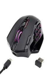 Ratos redragon m913 impact elite mouse de jogos sem fio com 16 botões programáveis ​​16000 dpi 80 h bateria e sensor óptico 8366422
