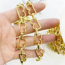 Kedjor 3 meter guldpl￤terad b form smyckekedjan halsband som g￶r punk l￥nga handgjorda modetillbeh￶r 51398