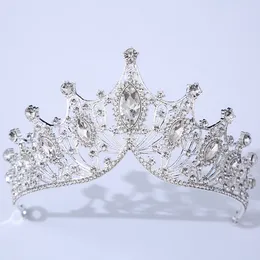 Wedding Crown Headpieces Gold Srebrny czarny kolor kryształy kryształy kryształy diadem królowa koronki księżniczka