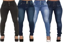 Kvinnor svarta jeans skjuter upp blyerts denim byxor damer vintage hög midja jeans avslappnad stretch mager mamma jean slim femme plus size2464160