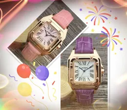 Небольшой квадратный римский циферблат Quartz Fashion Watch Auto Date Women Three Pins Designer Watch High List Leather Belt Gist Series серии танки деловые повседневные браслетные часы браслета