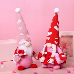 2023 Ny valentins dag gåva ansiktslös plysch dvärg dvärg rose kärleksfull goblin par söt docka prydnad