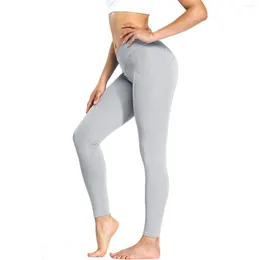 Kvinnors leggings Kvinnors solida färg Yoga Sports Fitness Nine Points Pants Grey S Size