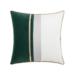 Pillow Case Ins Modern Technology Fabric N-style Solid Color Splice Cover Light Luxury Nordic Cushion Living Room Sofa M