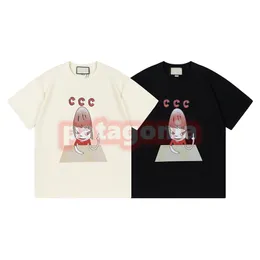 Ny designer Summer Mens T Shirt Womens Fashion Kort ￤rm Tees Couples Digital Letter Print Tops Storlek XS-L