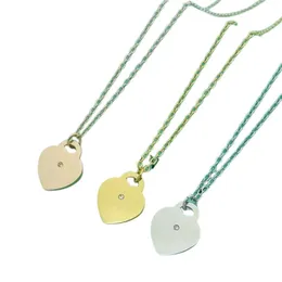Lüks Bileklik Bileklik Kalp Şekleli Kolye Kolye Tasarımcı Bilezik Kadın Paslanmaz Çelik Gümüş Gül Altın Geri Mücevher Seti Sevgililer Günü Hediyesi Toptan