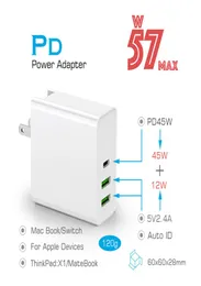 45W PD ładowarki USB C Adapter Power PDQC30 TYPEC 3PORT TALL TARMOR dla laptopów USBC MacBook Xiaomi Samsung Chargers1837689