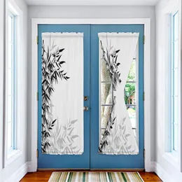 Cortina de cortina em cortinas de bambu preto e branco