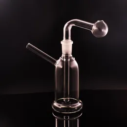 6Inch Hookahs Glass Bong Recycler Water Pipes 14mm Joint Dab Rigs Liten Bubbler Beaker Oil Rig med l￶stagbar oljebr￤nnare r￶r