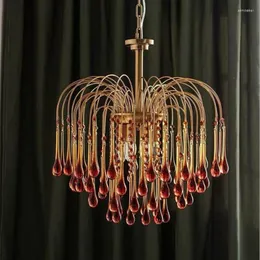 ペンダントランプレトロlucei vetro di lusso lampadario acccia goccia naso francese classico soggiorno italiano llluminazione da l l l