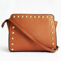 Projektanci Torby Torebki damskie messenger torby na ramię dobrej jakości pu leather torebki damskie nit Trapeze 23 10 18295I