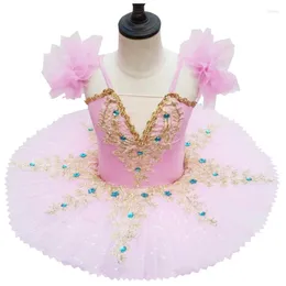 Stage Wear Robe de Ballet Pour Enfants Tutu Jupe en Gaze Pelucheux Costume Spectacle Filles