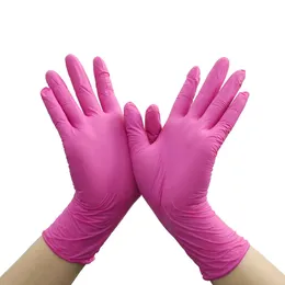 10 paia di scatola di guanti in nitrile rosa usa e getta diretta in fabbrica di buona vendita non sterile per uso alimentare