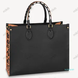 2022-Mode Damentasche Outdoor-Einkaufstaschen Damentaschen Klassisches Logo-geprägtes Gepardendruckdesign Große Kapazität 35 cm hohe Qualität257y