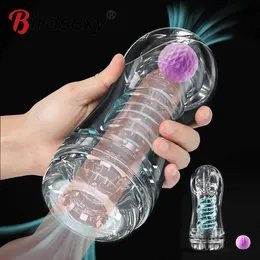 Schönheitsartikel Männlicher Masturbatorbecher Weiche Muschi Sexy Spielzeug Transparente Vagina Erwachsene Ausdauerübung Eortische Produkte Vakuumtasche für Männer