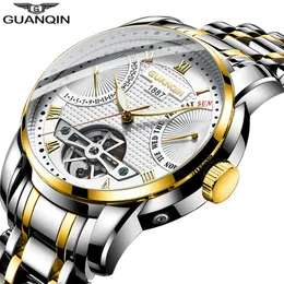 2019 Guanqin Watch Männer Automatische Uhr Männer schwimmen mechanische Männer Watch Top Marke Luxus wasserdichte Tourbillon -Stil Erkek Saat2004