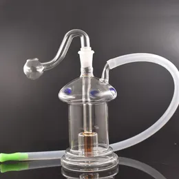 Мини-портативная установка Dab Rig Dabber для курения водопровода в форме гриба, ресайклер, масляная горелка, бонг, встроенная птичья клетка, Perc с 10-мм мужскими масляными чашами