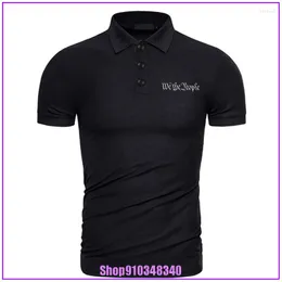 Erkek Polos American biz insanlar yüksek kaliteli doğal pamuklu baskı polo gömlek benzersiz camisetas hombre manga corta hombres camisas