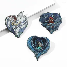 Brooches Anime Howl's Moving Castle Brooch Miyazaki Brazilian Artist Chanceway Bruno Mota Ghost Princess Ponyo Sosuke Badge Pin