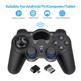 게임 컨트롤러 2.4G 컨트롤러 게임 패드 안드로이드 무선 조이스틱 핸들 PS3 PC 태블릿 스마트 TV 박스에 적합한 OTG 변환기가있는 핸들