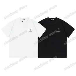 xinxinbuy 男性デザイナー Tシャツ tシャツパリ胸文字プリント半袖コットン女性白黒アプリコット XS-2XL