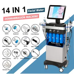 High-end 15 in 1 Diamond Dermoabrasione Microdermabrasion Ultrasonic Skin Scrubber Salon Machine