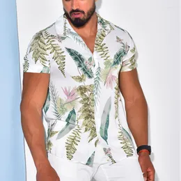 Męskie koszule Camisas para hombre 2022 Summer Shirt Męskie top proste z krótkim rękawem drukowane