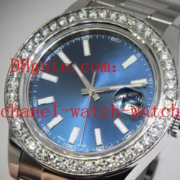 Wysokiej jakości 41 mm 116300 Automatyczne maszyny zegarek datejust ii stalowa diamentowa ramka niebieska wybór
