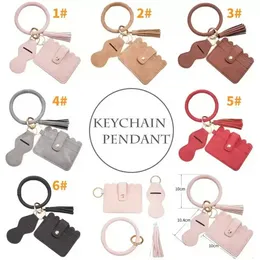 Fashion Frosted Wrist Key Chain Party Favor Läder Mouth Red Envelope PU Card Bag Certificate Bagage Ring Wholesale