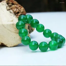 Länkarmband naturligt -försäljning av grön agat chalcedon armband smycken par män och kvinnor armele